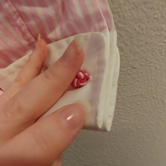 RARE THOMAS PINK STRIPED FRENCH CUFF SHIRT UK 10 - Picture 8 of 8